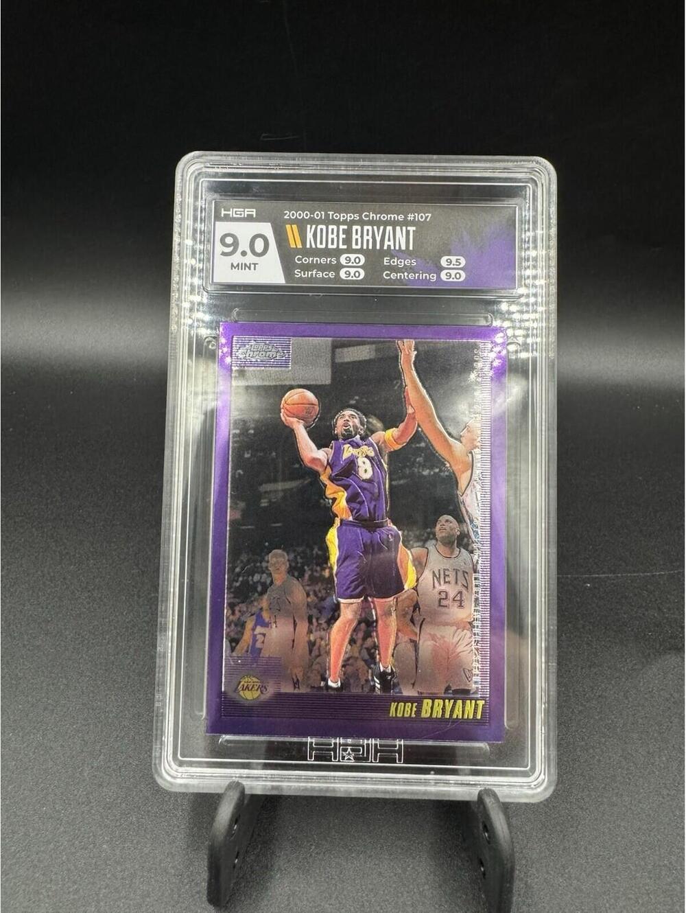2000 Topps Chrome Kobe Bryant #107 HGA 9 Mint Grade Los Angeles Lakers Purple 8